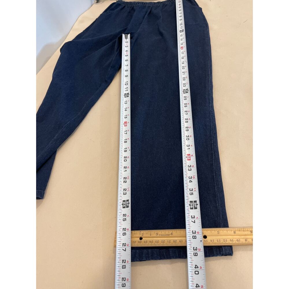 D&Co. Pants Women's Medium Blue Denim Coastal Grandmother Normcore Minimalist - Picture 6 of 7